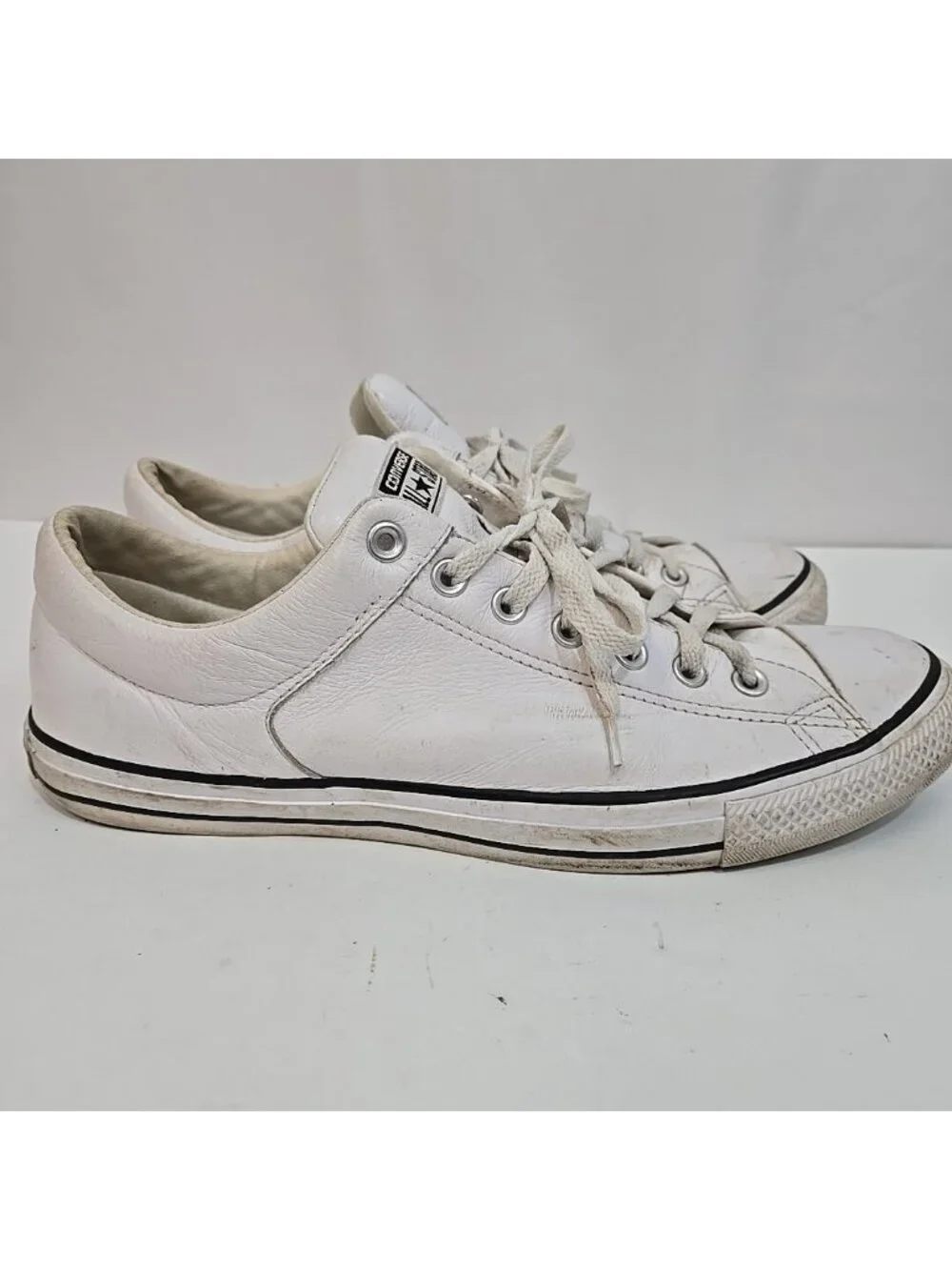 Converse All-Star Unisex White Ox Leather Low-Top Sneakers Size M 12 W 14 - Picture 4 of 16